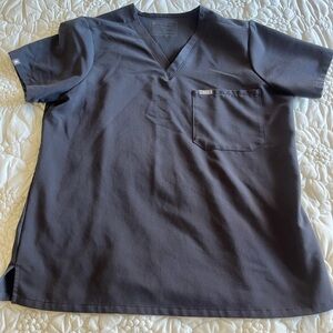 Figs Women’s Charcoal V-Neck Scrub Top